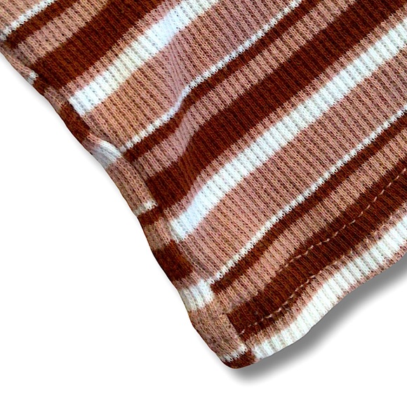 Teen Girl Striped Print Notched Tee - Picture 1 of 4